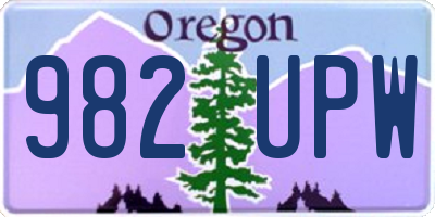 OR license plate 982UPW