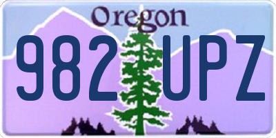 OR license plate 982UPZ