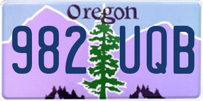 OR license plate 982UQB