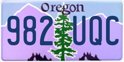 OR license plate 982UQC