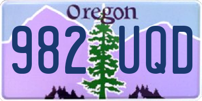 OR license plate 982UQD