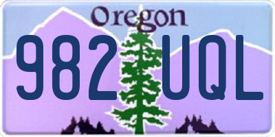 OR license plate 982UQL