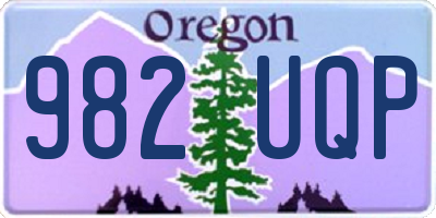 OR license plate 982UQP