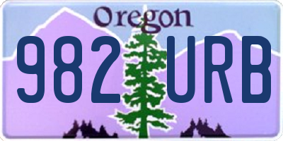 OR license plate 982URB