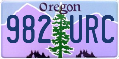 OR license plate 982URC