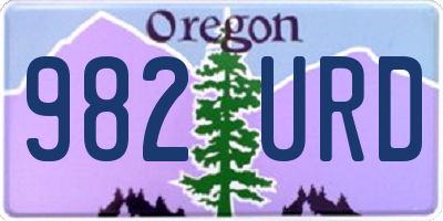 OR license plate 982URD