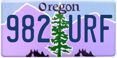 OR license plate 982URF