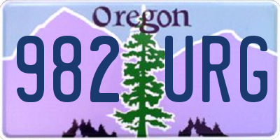 OR license plate 982URG