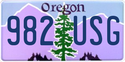 OR license plate 982USG