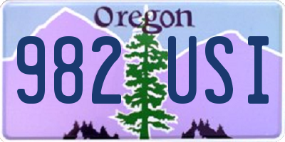 OR license plate 982USI