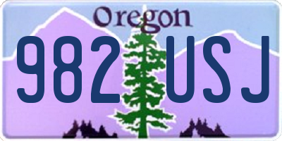 OR license plate 982USJ