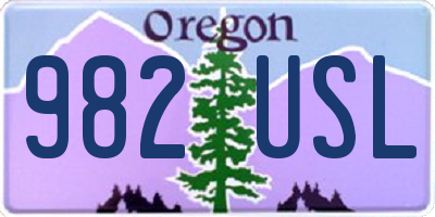 OR license plate 982USL