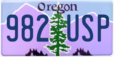 OR license plate 982USP