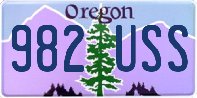 OR license plate 982USS