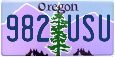 OR license plate 982USU