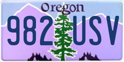 OR license plate 982USV
