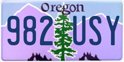 OR license plate 982USY