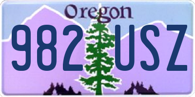 OR license plate 982USZ