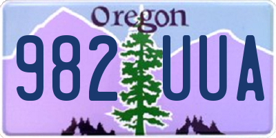 OR license plate 982UUA