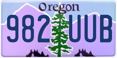 OR license plate 982UUB