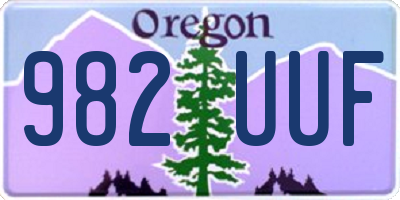 OR license plate 982UUF