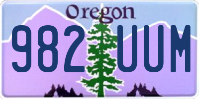 OR license plate 982UUM