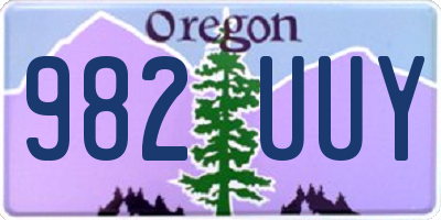 OR license plate 982UUY