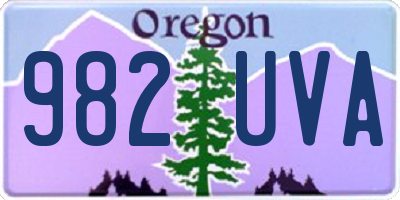 OR license plate 982UVA