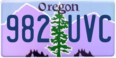 OR license plate 982UVC