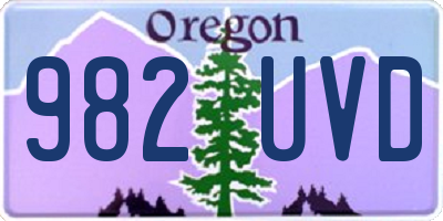 OR license plate 982UVD