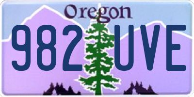 OR license plate 982UVE