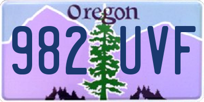 OR license plate 982UVF