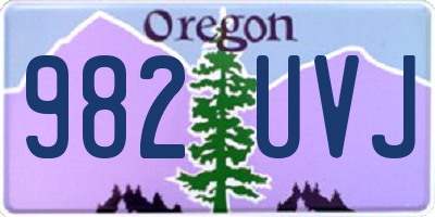 OR license plate 982UVJ