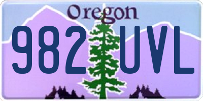 OR license plate 982UVL