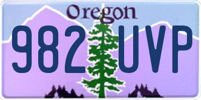 OR license plate 982UVP