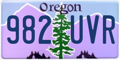 OR license plate 982UVR
