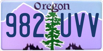 OR license plate 982UVV