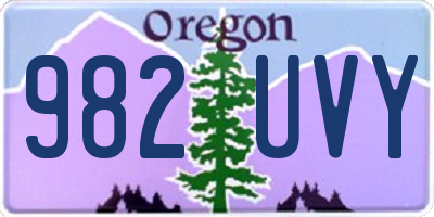 OR license plate 982UVY