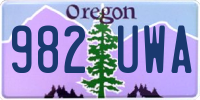 OR license plate 982UWA