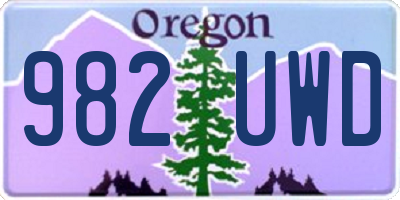 OR license plate 982UWD