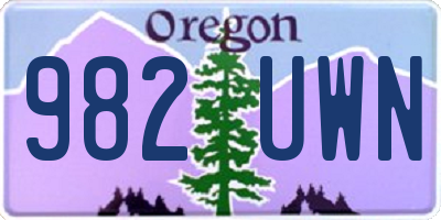 OR license plate 982UWN