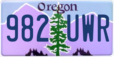OR license plate 982UWR