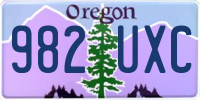 OR license plate 982UXC