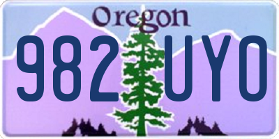 OR license plate 982UYO