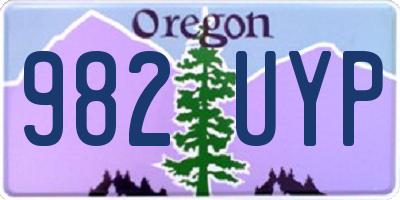OR license plate 982UYP