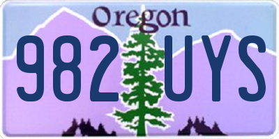 OR license plate 982UYS