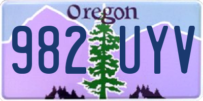 OR license plate 982UYV