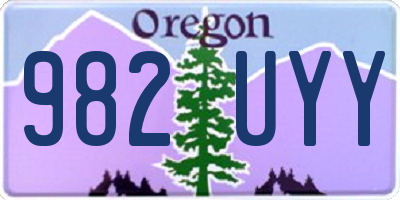 OR license plate 982UYY