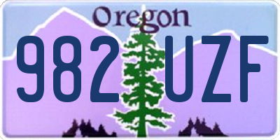 OR license plate 982UZF