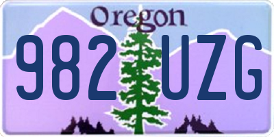 OR license plate 982UZG
